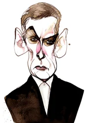Peter Capaldi, attore e regista scozzese (nato nel 1958); caricatura